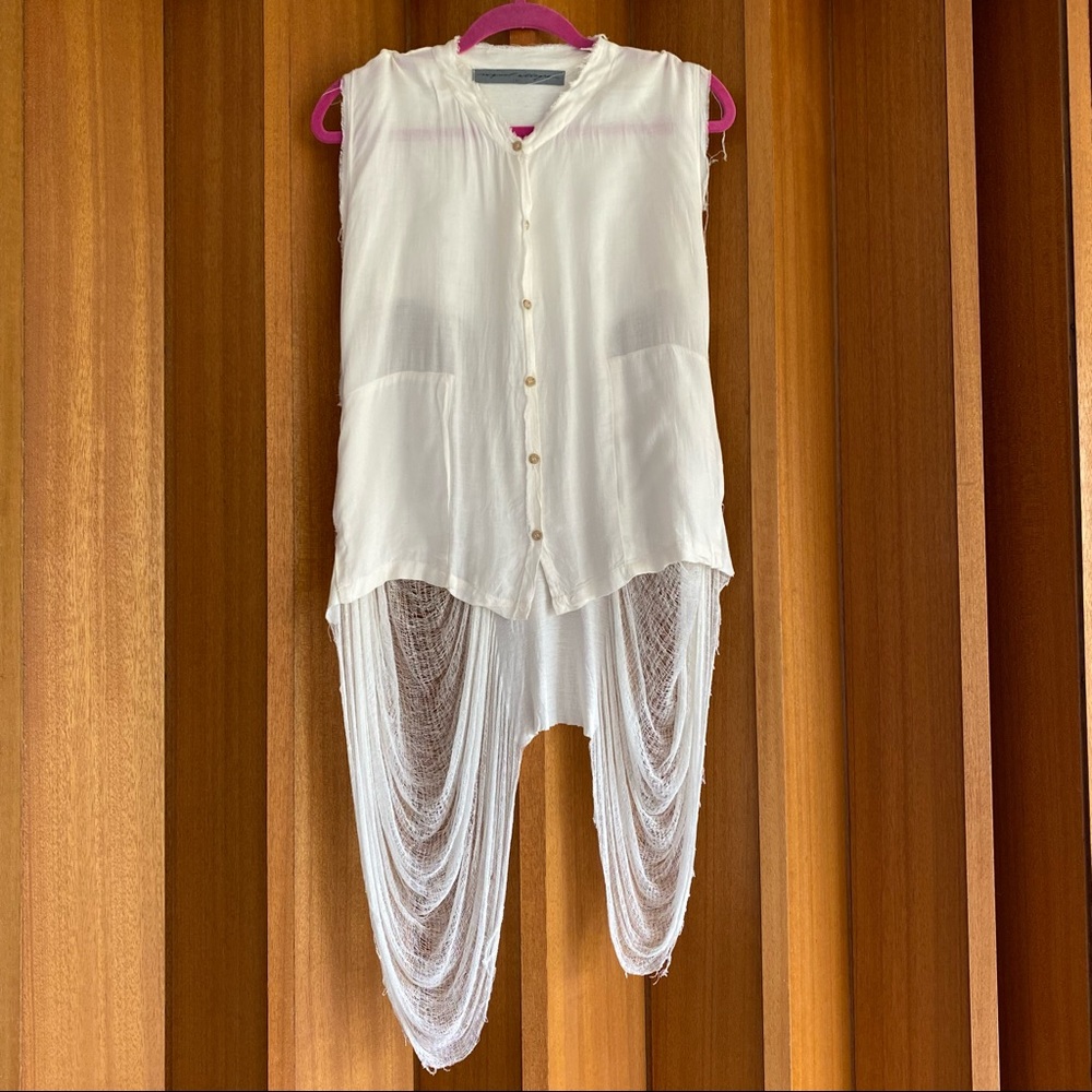 Raquel Allegra | Shredded Button Down Top